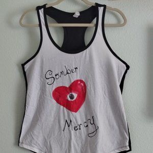 Somber Mercy Official Merch 'Aware Heart' Handpainted Black & White Tank